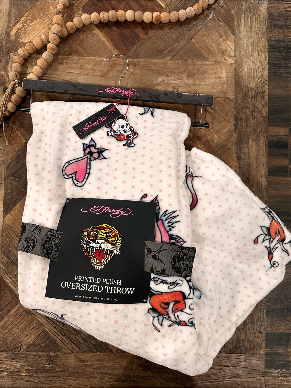 Ed Hardy Plush Oversized Throw